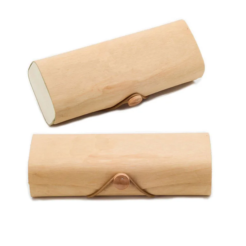 Portable Wooden Sunglasses Box Case Eye Glasses Clam Shell Protector