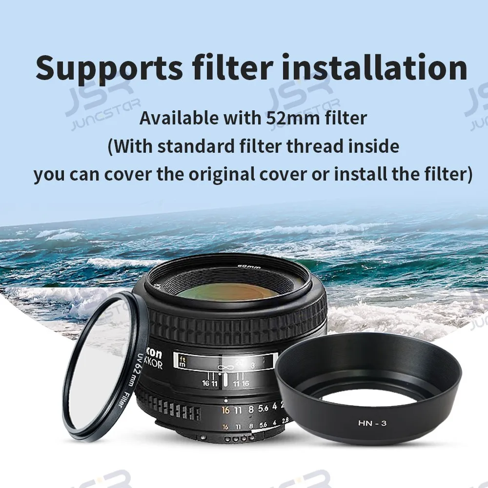 Металлический световой экран HN-3 подходит для Nikon 35/2D 35/1.8G 501.8 501.4 35-80 объектив 52 мм УФ-аксессуары