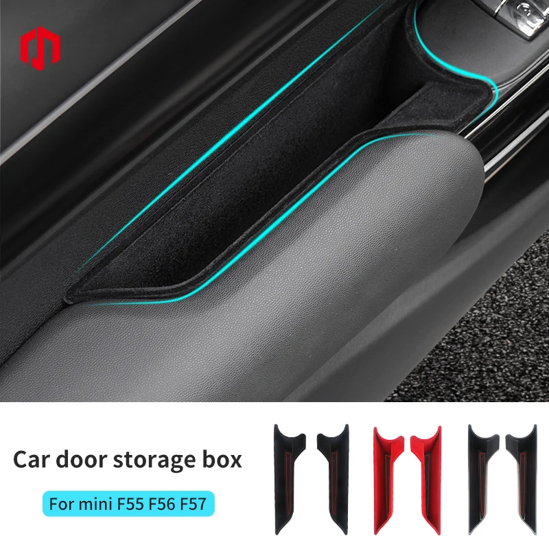 

Car Door Armrest Storage Box Stick Shell Flocking For Mini Cooper F56 F55 F57 ABS Phone Wallet Car Storage Slot Car Decoration