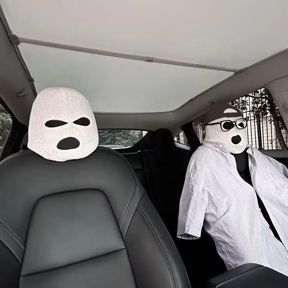For Tesla Model Y Model 3 Car Seat Headcovering Personality Funny Hats Interior modification accessories Sentinel mode image 4