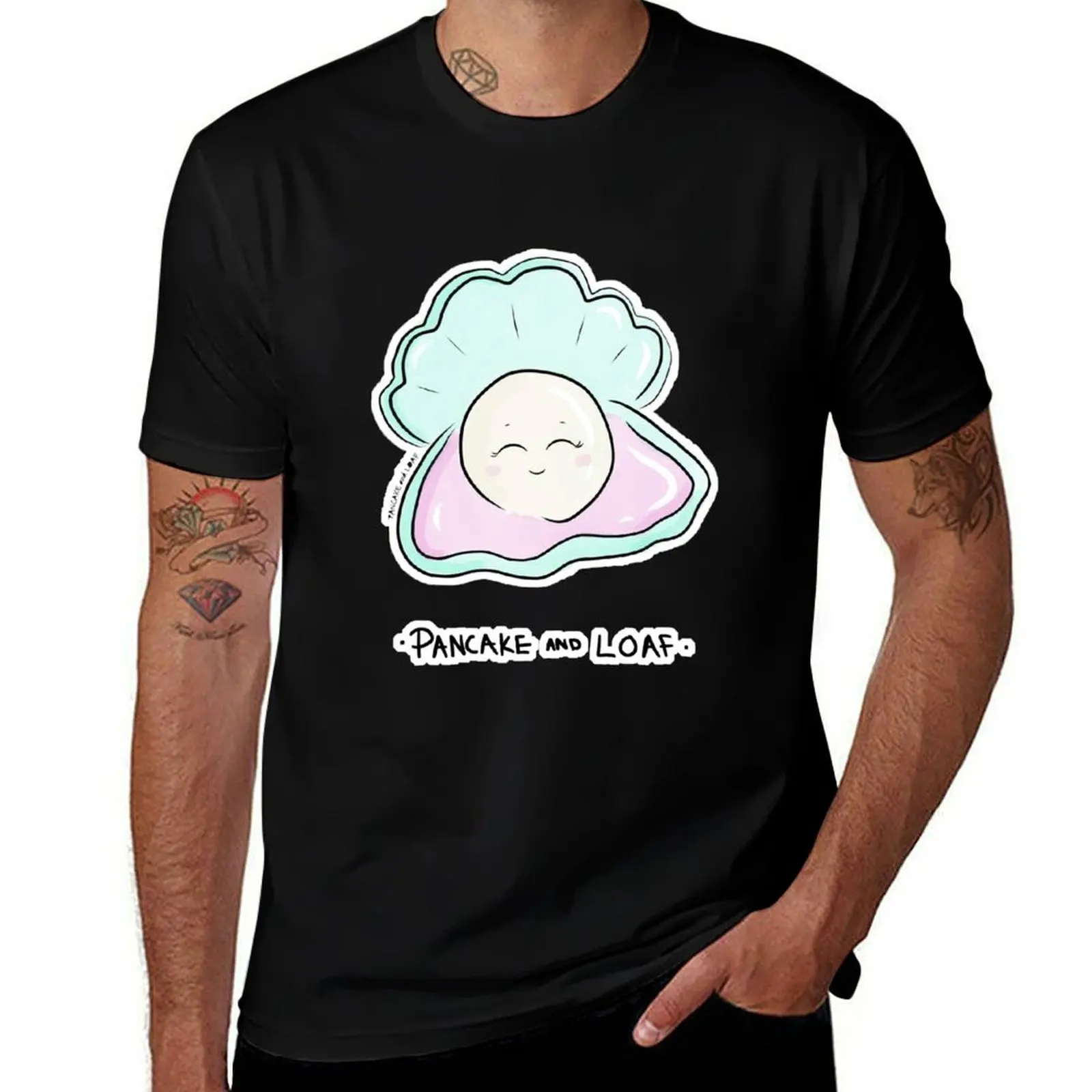 Happy Pearl Oyster T-Shirt Trendy Print Short Sleeve T-Shirt