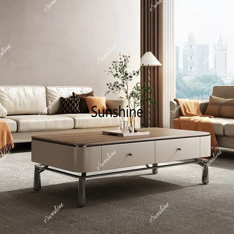 luxury solid wood TV cabinet coffee table combination household simple high-end living room cabinet