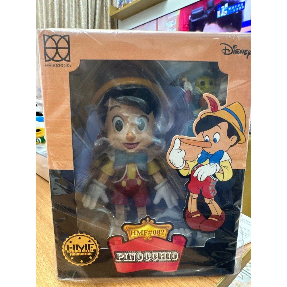 

Herocross Pinocchio Puppet Long Nose Boy Straw Hat And Shorts With Blue Eyes Memories Of Childhood Collectibles Animated Film