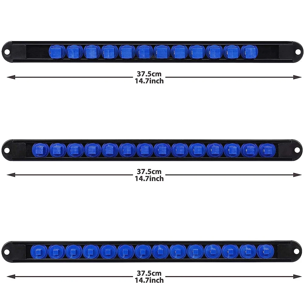 ABS Socket Organizer 360° Swivel 1/4Inch 3/8Inch 1/2Inch Premium Quality Socket Clip Rail Holder socket organizer tools Blue