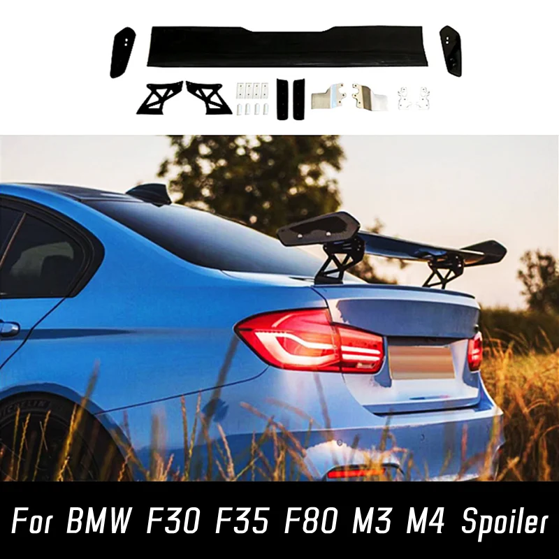 For BMW F30 F35 F80 M3 M4 E36 E46 E90 E92 GTS Style Body Kit Rear Trunk Lid Car Spoiler Wings Black Carbon Exterior Accessories