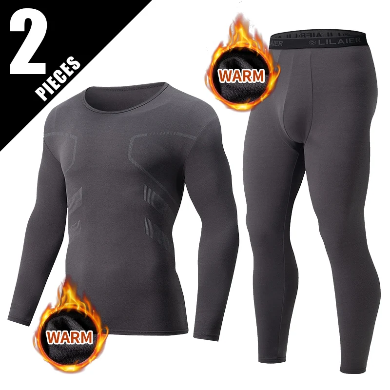 2-piece Men's Autumn/Winter Warm Underwear Set For Youth Sports And Leisure Slim Fit Inner Layer For Autumn Clothes And Pants