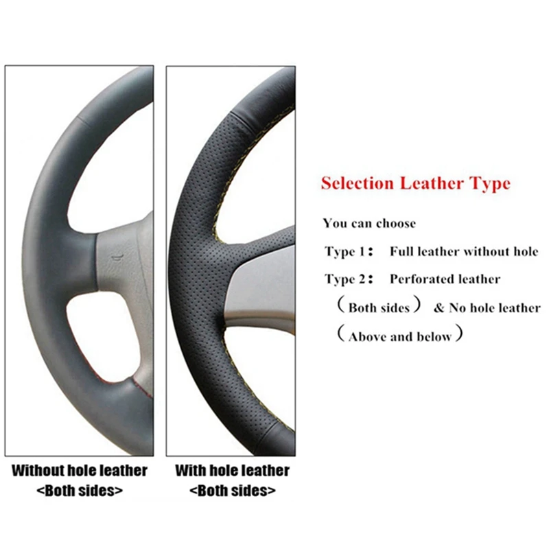 Hand-stitched red genuine Leather Black suede Car Steering Wheel Cover For Chevrolet Malibu Volt Camaro 2011-2015 Aveo 2016-2018