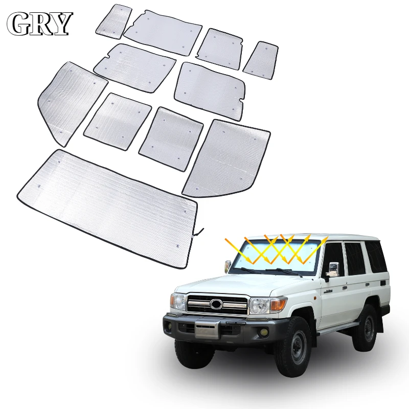 Car Front Windshield Anti-UV Sunshade For Toyota LC76 Land Cruiser 76 5 Doors 2007-2026 Luminum Foil Interior Accessories