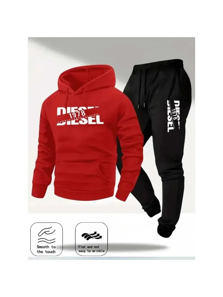 Populaire herfst en winter nieuwe sportkleding met capuchon, sportkleding, mode, sportkleding met capuchon, casual sportkleding en broek twee in één - afbeelding 2