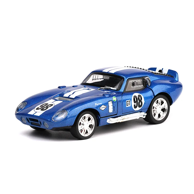 1:32 Cobra Daytnoa Coupe Modello di auto Pressofuso in metallo Suono Luce Tirare indietro Simulazione Modelli di veicoli Ornamenti Regalo
