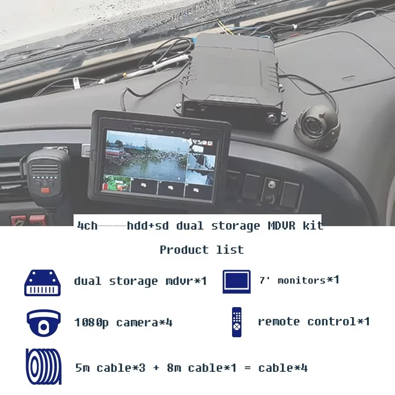 H.265 1080p Mobile Dvr Speicherkarte Adas Dms Mdvr 4ch 8ch 4g / Gps / Wifi 4 Cams für Fahrzeug