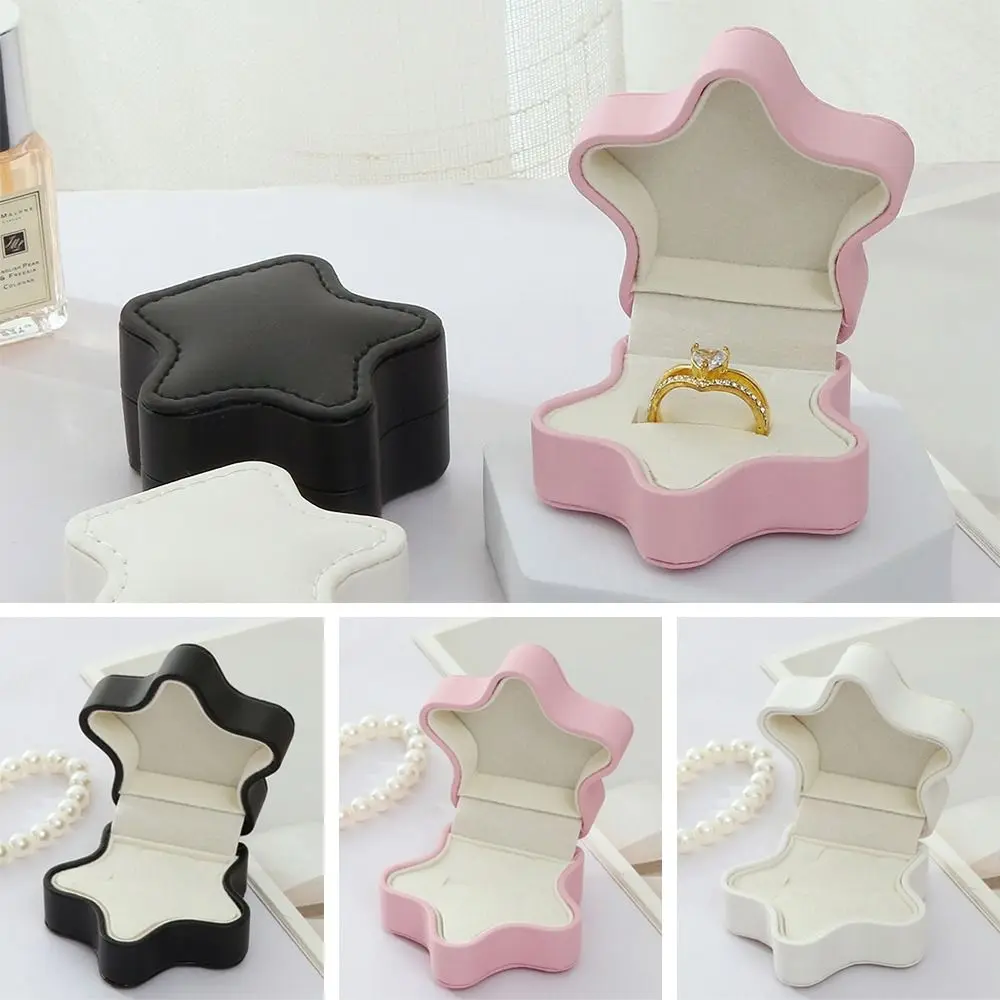 Ster hartvormige sieraden opbergdoos PU leer waterdichte cosmetische houder dubbele doos mini ketting vitrine