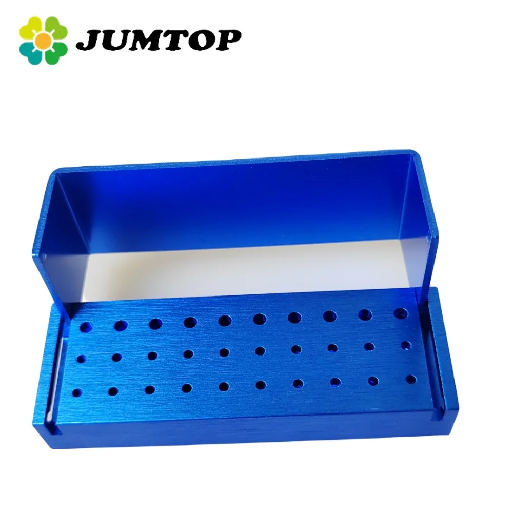 

JUMTOP Dental Bur Holder Block Drill Sterilization Holder Colorful 30 Holes Aluminium High/Low Speed Dentistry Burs