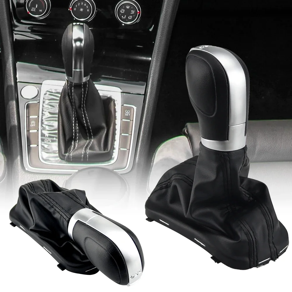 Car Gear Shift Knob Head Leather Dust Cover For VW Golf 6 Jetta MK6 EOS Passat B7 CC For Sharan 7N from 2010 Seat Automatic