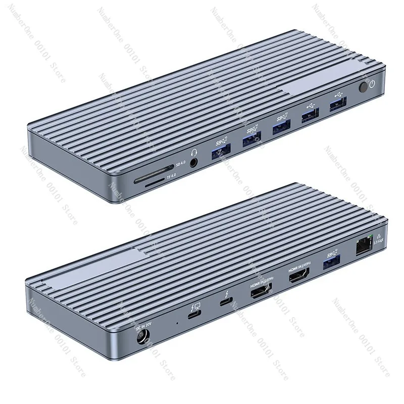 Sleek Desktop Thunderbolt 4 Docking Station USB4.0 Expansion Hub with 8K Video Output Multi Port Adapter Compatible with Laptop