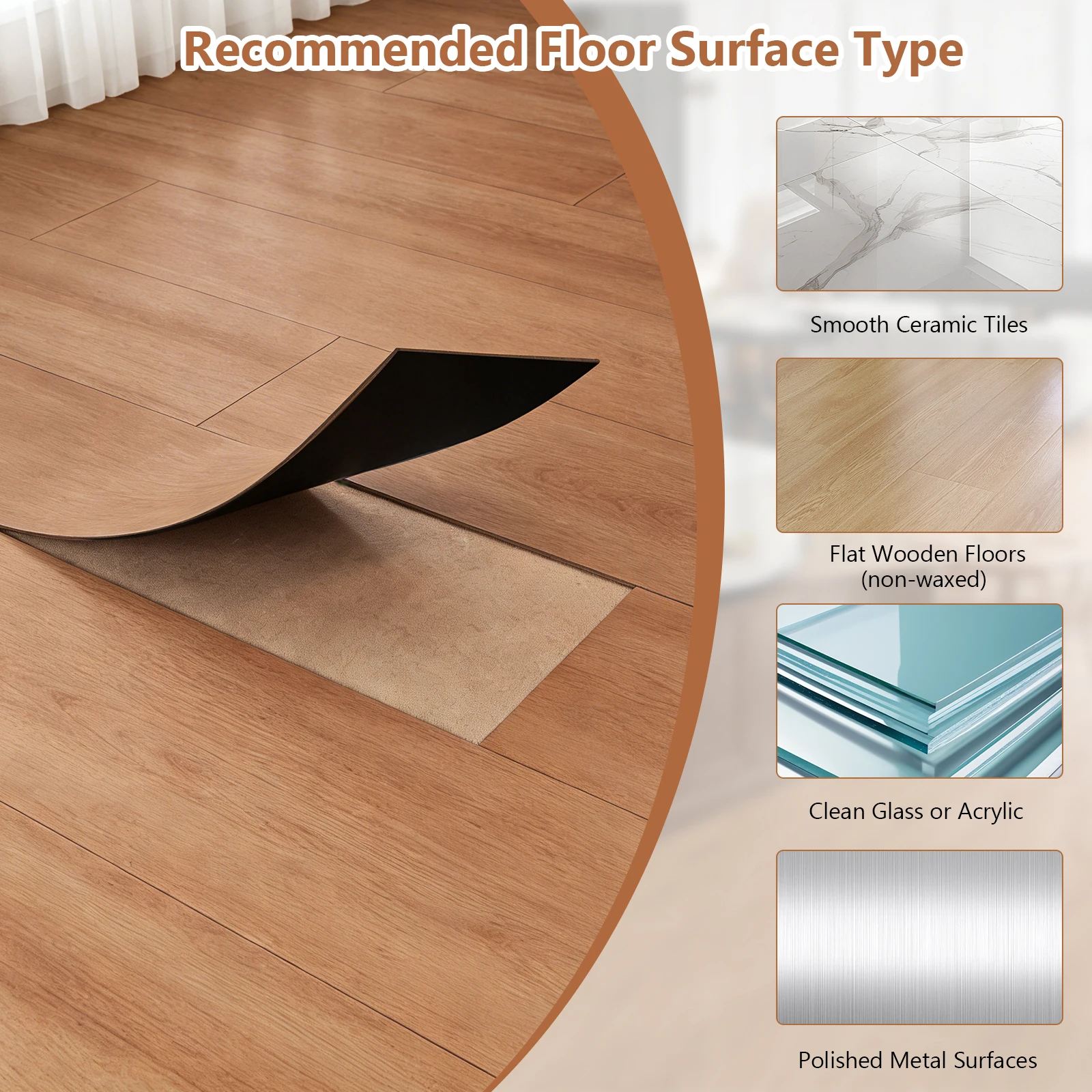 36pcs Self Adhesive PVC Floor Tile Wood Effect Peel Stick Flooring for Kitchen Bathroom 91x15CM