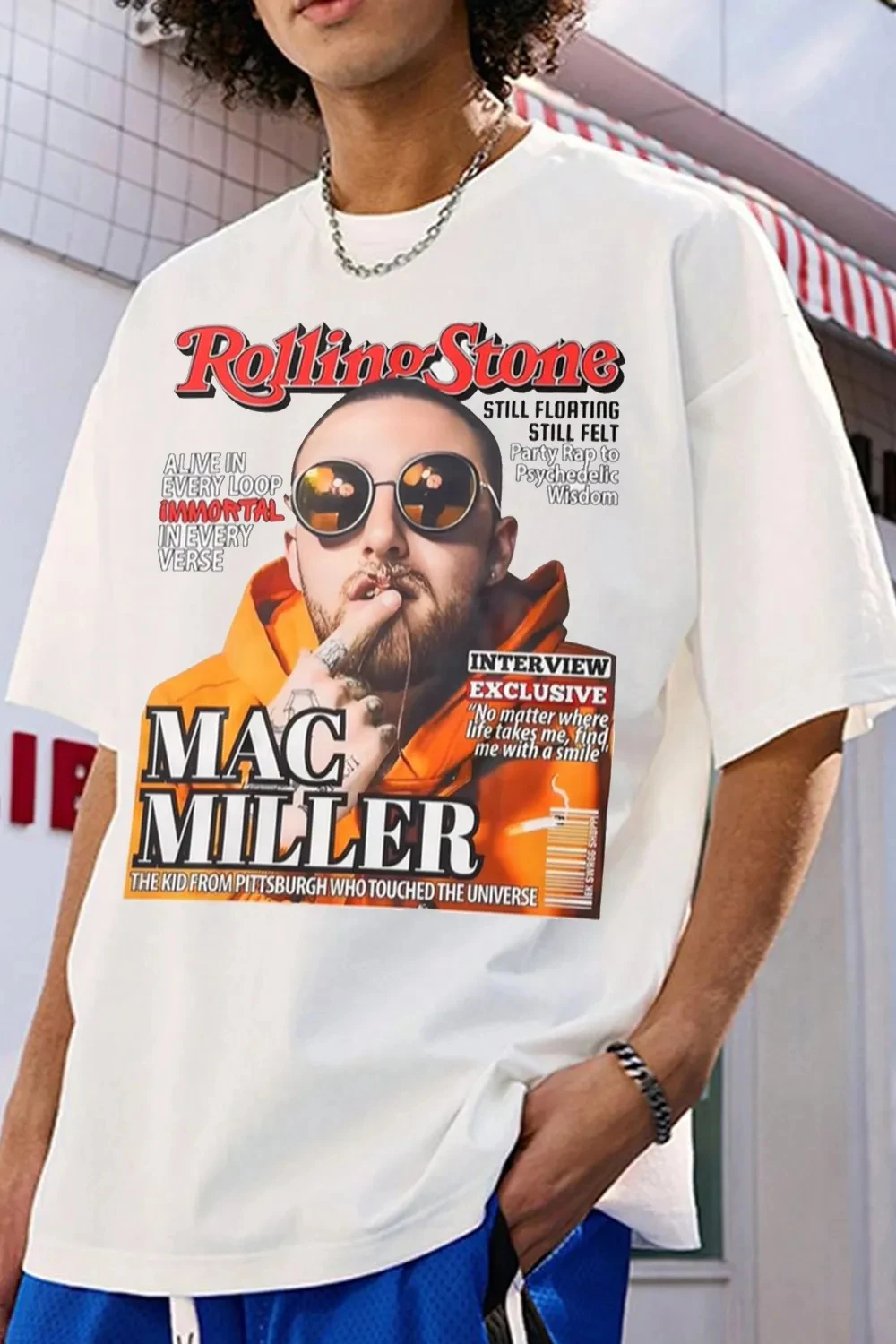 Street Fashion Magazines - 2026 Oversized Men Retro‑Magazine‑Cover‑Style‑Graphic‑Tee Hip‑Hop Street