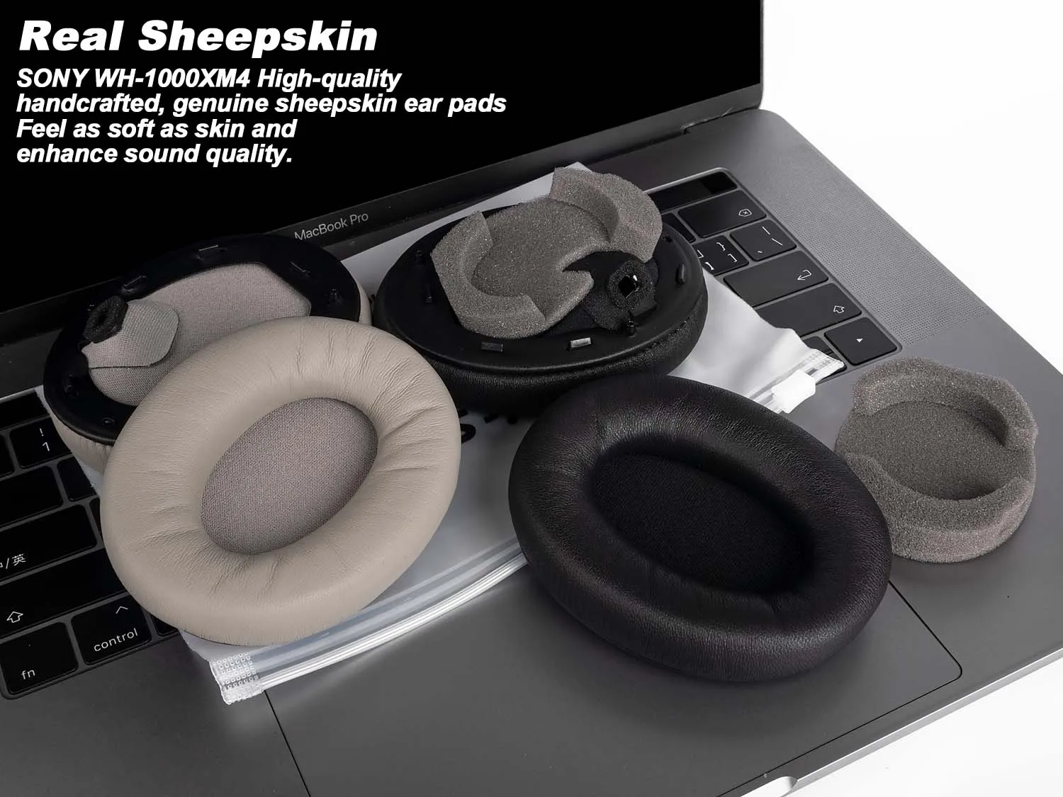 Sheepskin dermis For SONY WH-1000XM4 Ear Pads Sheepskin earmuffs Memory Covers Sponge