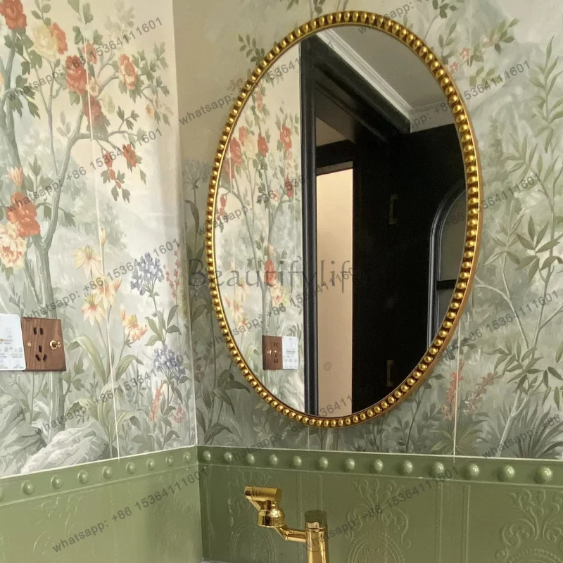 Balcony Aesthetic Decorative Mirror Round Luxury Nordic Decorative Mirror Vintage Salon Recibidor Para