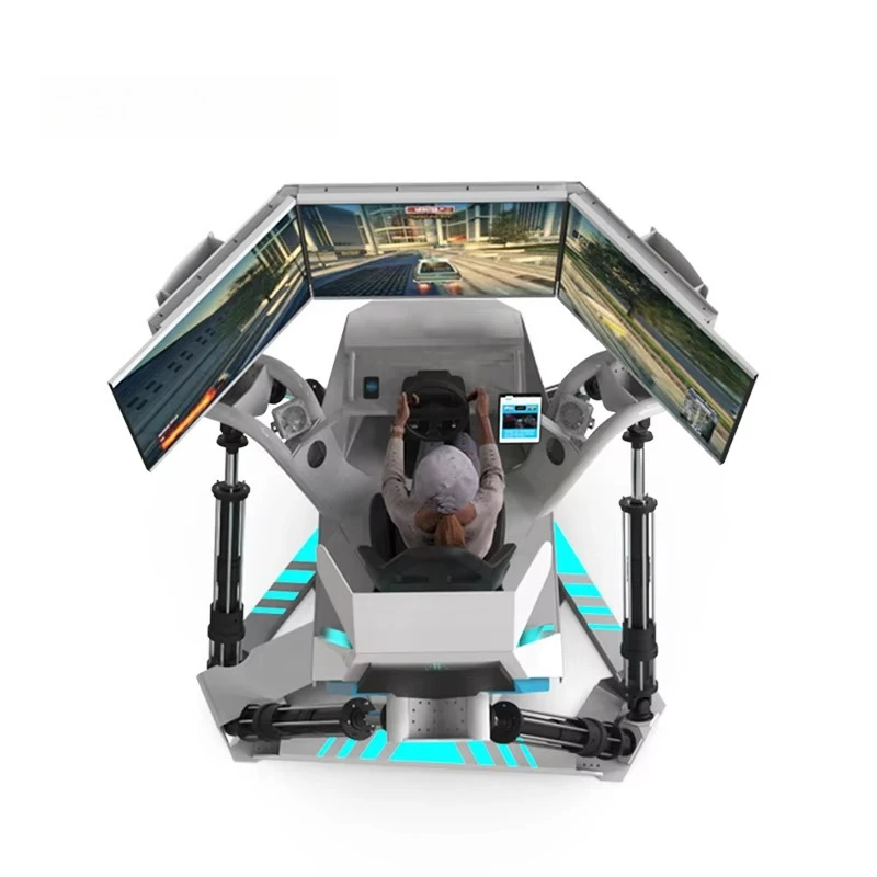 Renixsim 6 Dof 3 Screen Single Seat Car Driving Training Simulator for Driving School