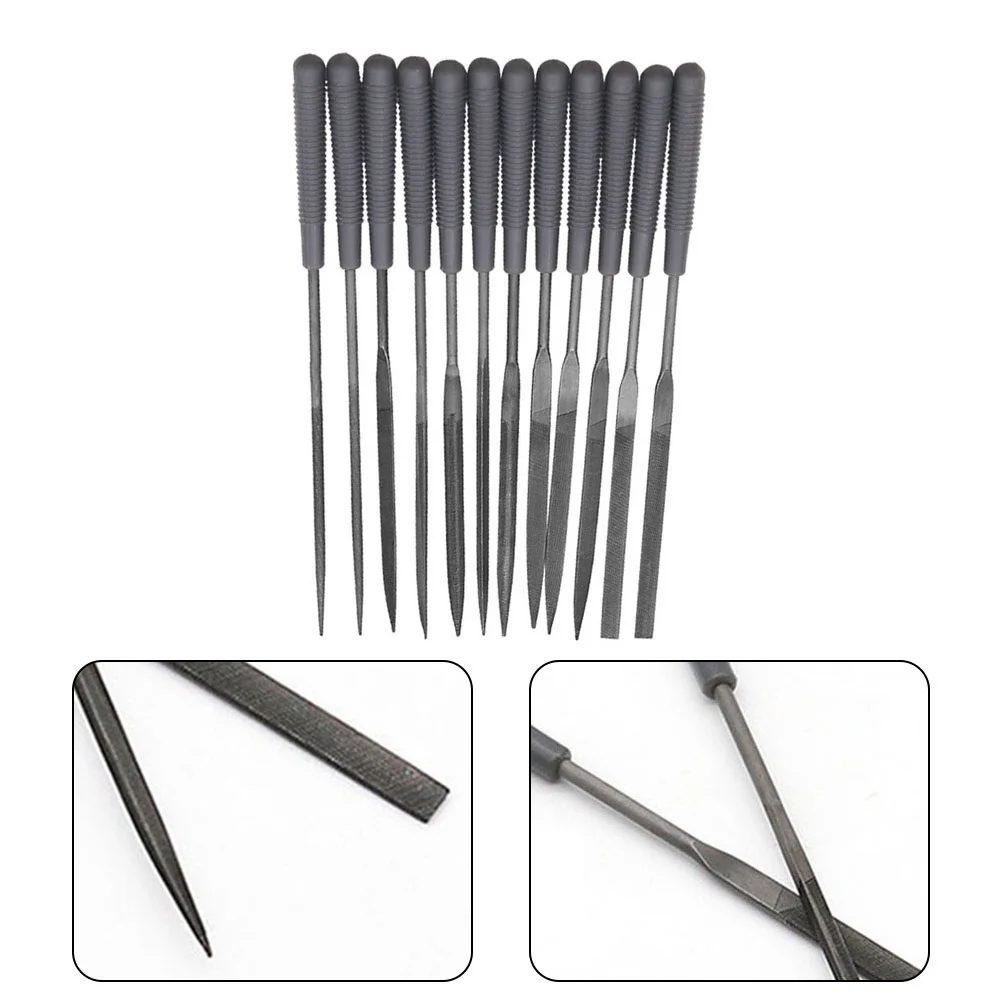 12pcs Needle Files Set DIY Wood Rasp File For Metal Glass Grinding Trimming Deburring Special-Shaped Files Wood Carving Tools