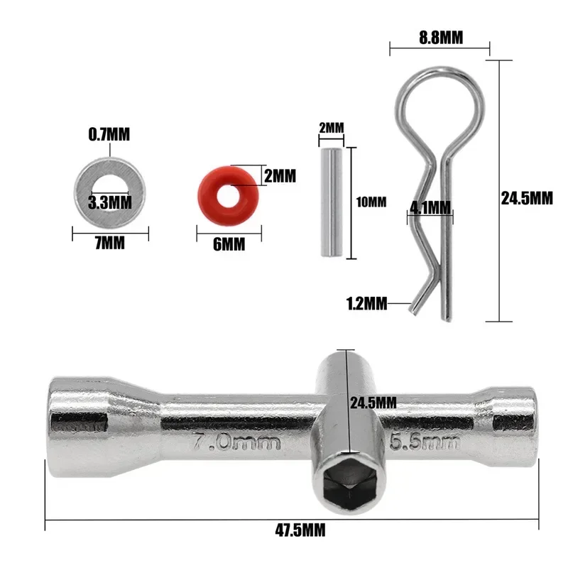 Conjunto de caixa de parafusos e ferramentas de reparo de 271 unidades para carro 1/10 RC HSP Axial SCX10 TRX4 inclui chave hexagonal