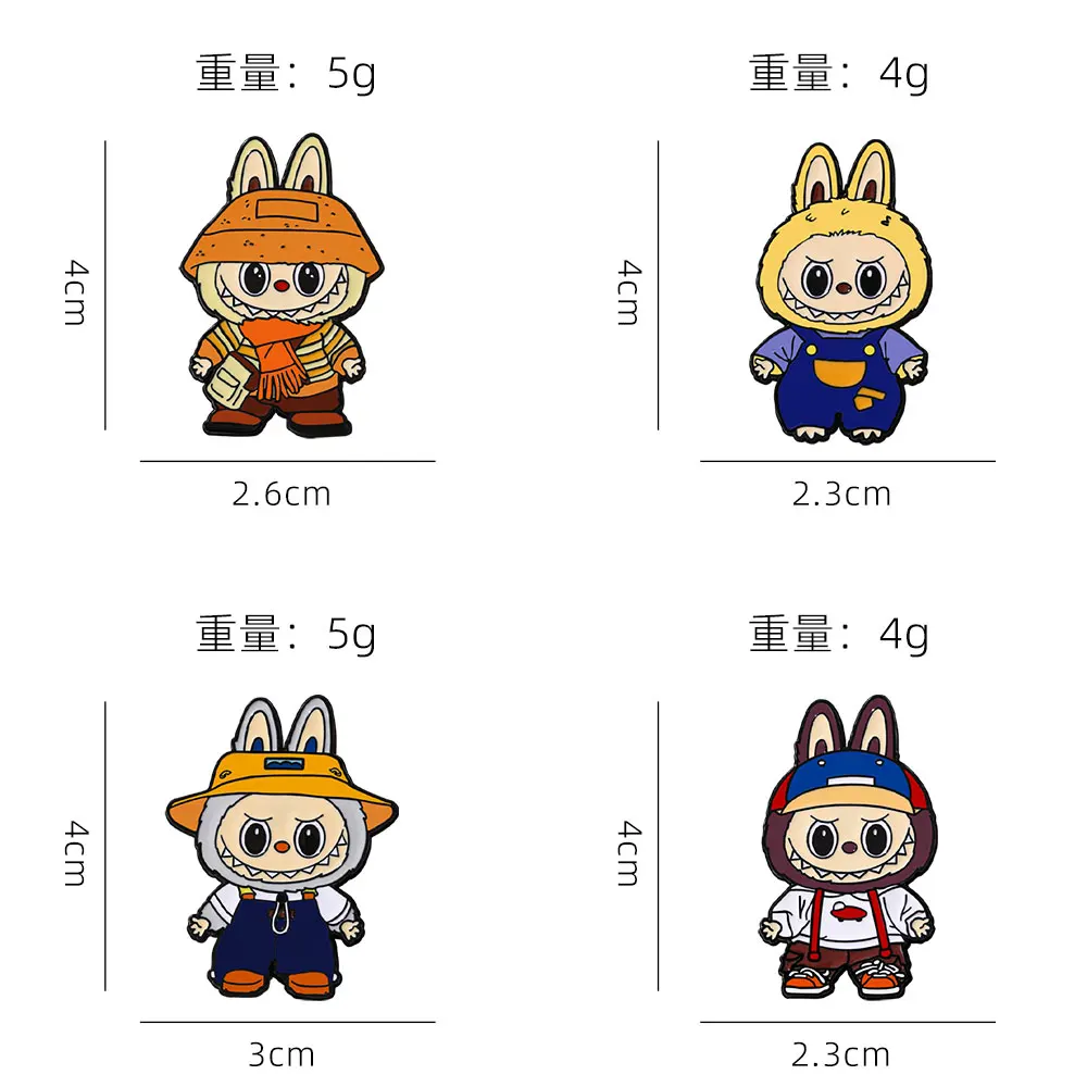 4 قطع لطيف الكرتون شيطان الوحش المينا بروش الإبداعية دمية تصميم التلبيب شارة بدبوس مجوهرات هدية لصديق الطفل