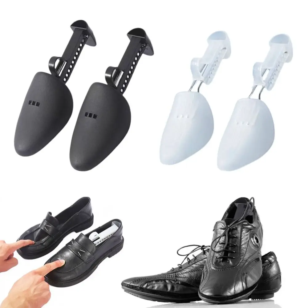 1 Pair New Plastic Shoe Stretcher Durable Adjustable Tree Shaper Rack Black Leather Boots Expander Holder For Men Women