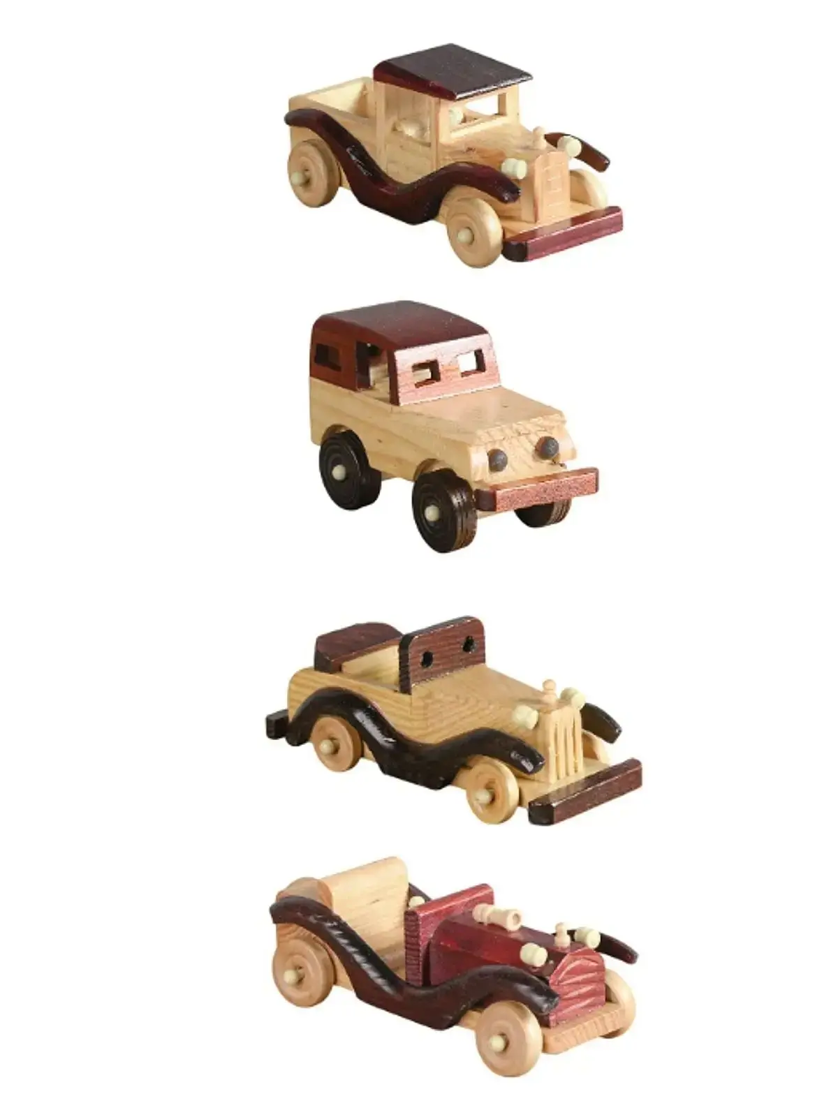 modellino-auto-classico-in-legno-antico-centrotavola-decorativo-vintage-accessorio-per-borsa-senza-marchio-pre-2011