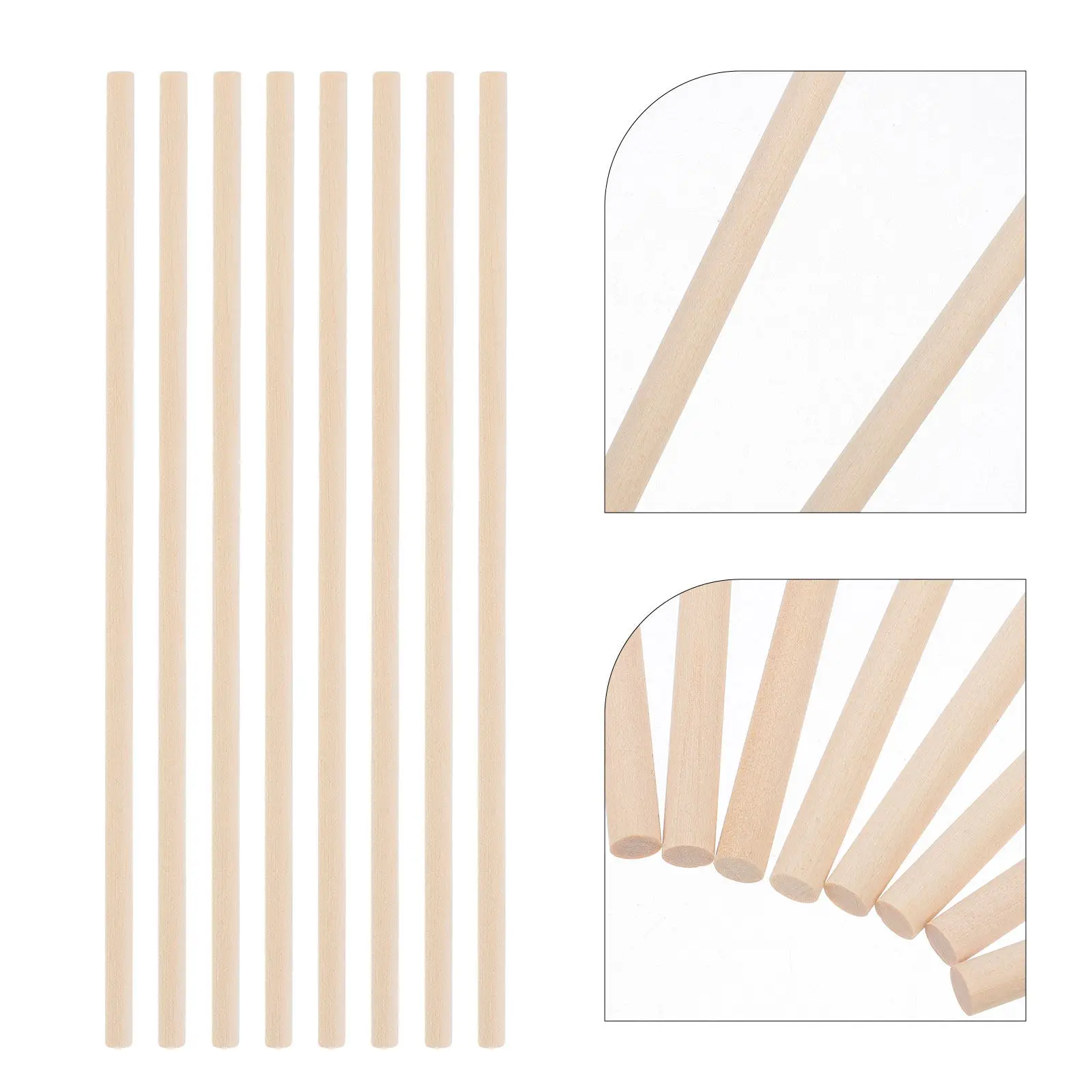 

50 шт. круглых деревянных палочек из необработанной древесины, дюбели для поделок, для DIY-проектов, школьных принадлежностей, этикеток для растений