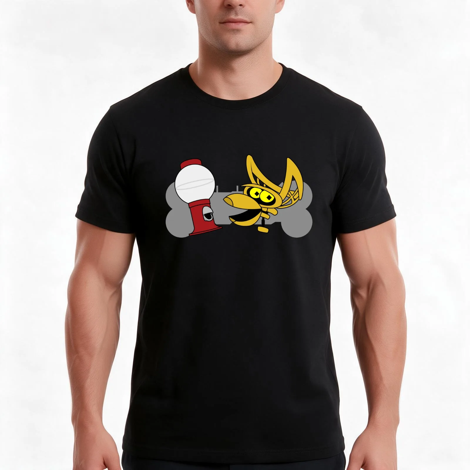 MST3K - The Bots T-Shirt, Summer Casual Cotton Tee, Oversized Streetwear Tops, Vintage Graphic Print, Loose Fit Short Sleeve