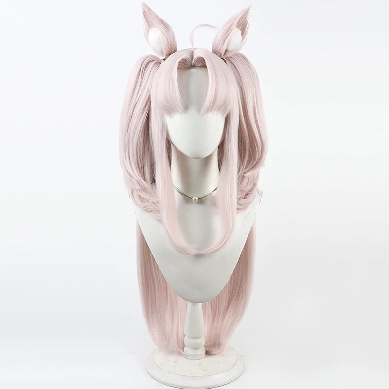 Blauw Archief Kuzunoha Cosplay Pruik Roze Kat Oor Twin Tail Haar Voor Comicon Party Volwassen Vrouwen Mannen