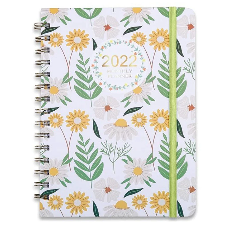 Monthly Planner- A5 Weekly & Monthly Planner Notebook With Monthly Tabs, Elastic Closure, Inner Pocket