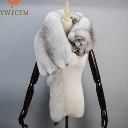 2024 Party Luxury Brand Women Real Winter Fox Fur Scarves Natural One-Piece Fox Fur Collar Warm Soft Real Fox Fur Scarf