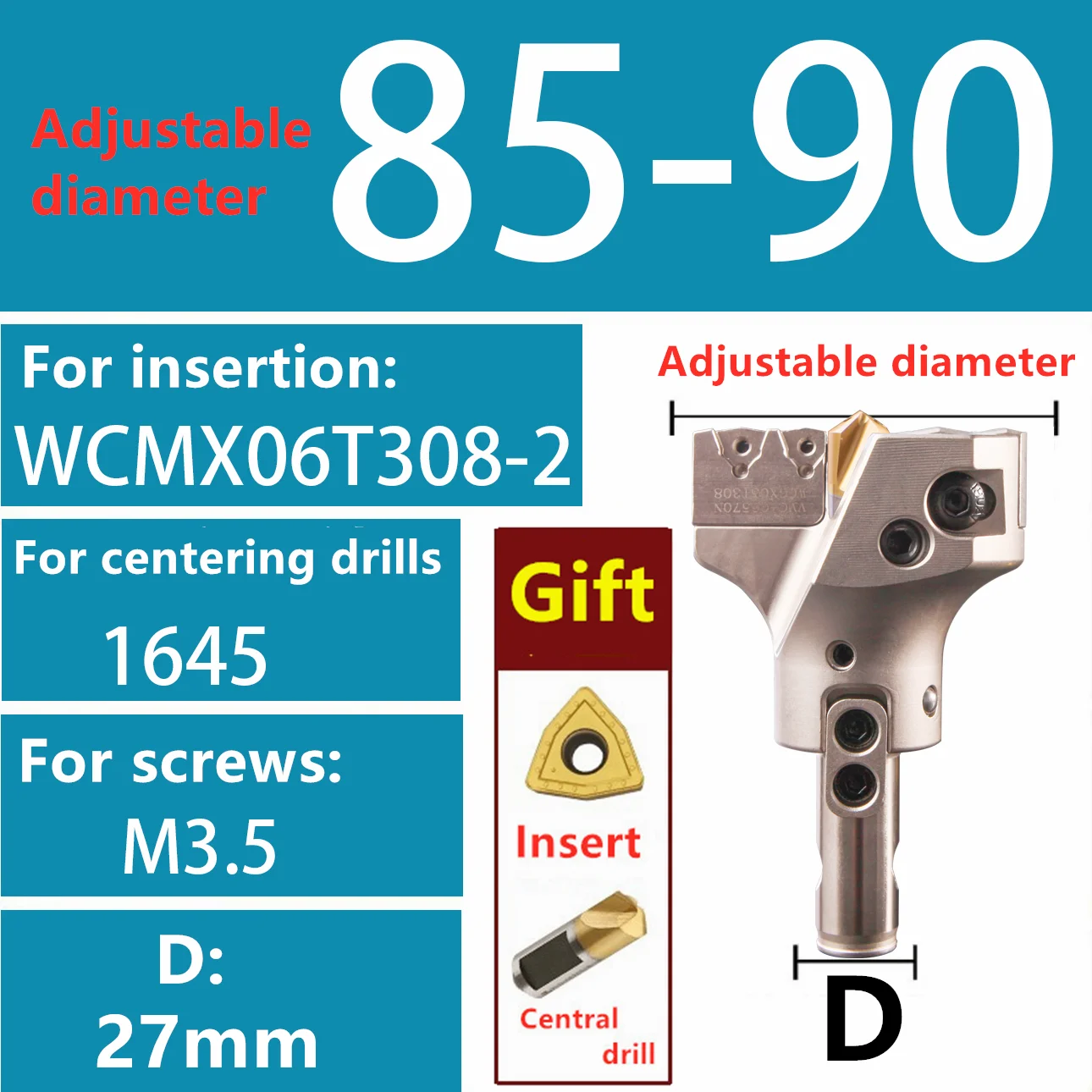 VMD verstelbare diepgat indexeerbare boor met grote diameter 45-160 mm U-boor boorgereedschap voor WCMX WCMT inbrengen