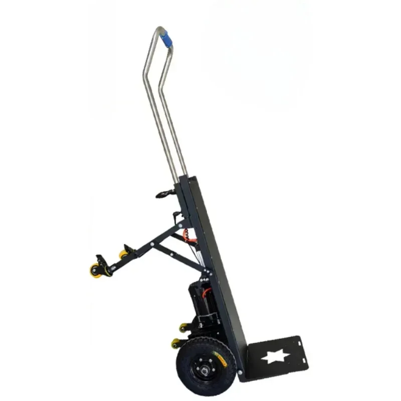 Electric crawler type foldable trolley capable of automatically going up and down stairs for stair climbing machine