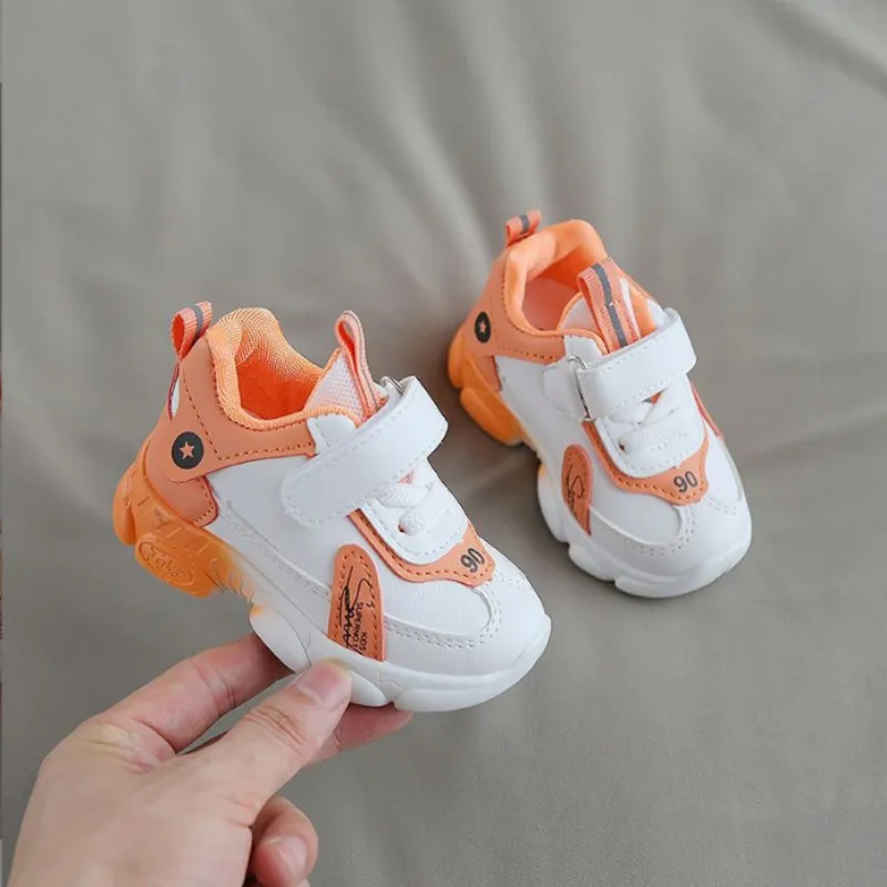 Spring Utumn Children's Sports Shoes New Boys And Girls' Little White Shoes Soft Soled Baby Children's Walking Shoes