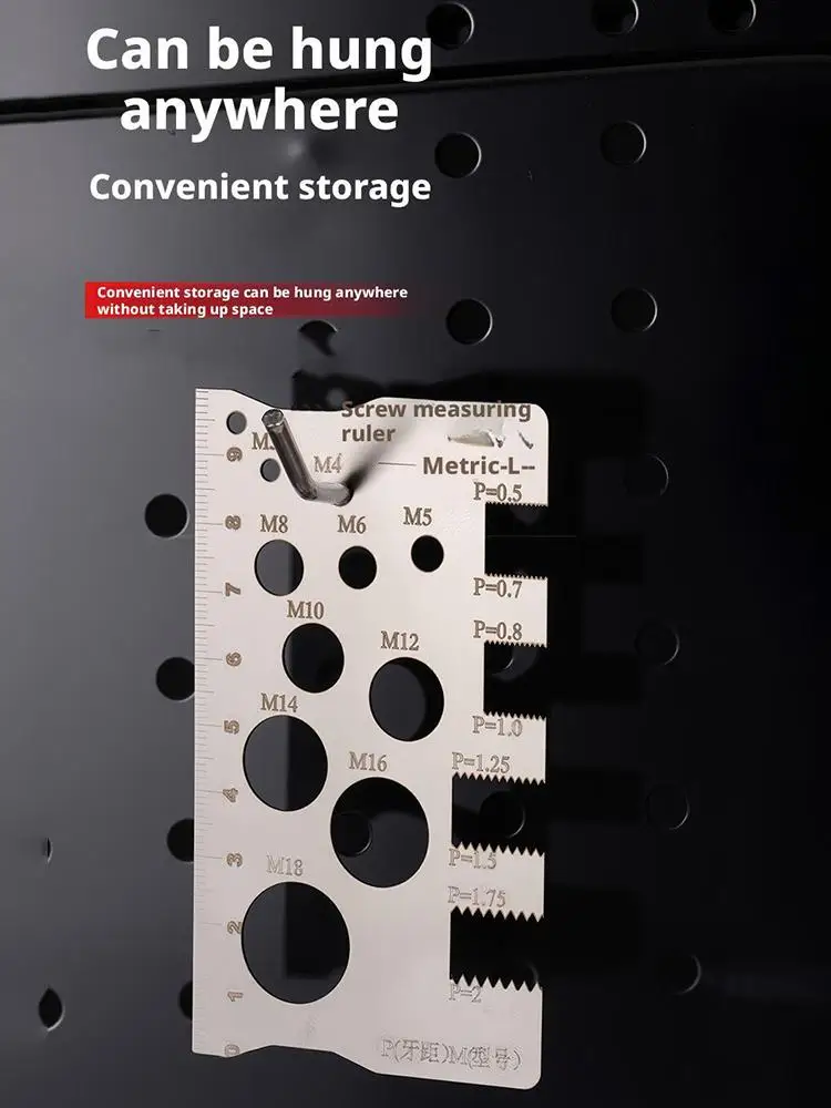 Règle de mesure de vis, vérificateur de filetage Portable, vérificateur de fil de boulon, outil de jauge de mesure pour embout, boulon, écrou, vis, artisanat, usage domestique