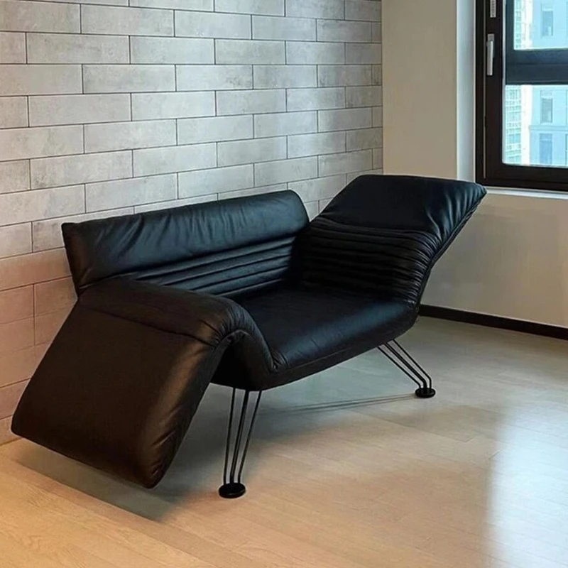 

Butterfly folding sofa chair Italian minimalist leather designer black lazy single casual single chair