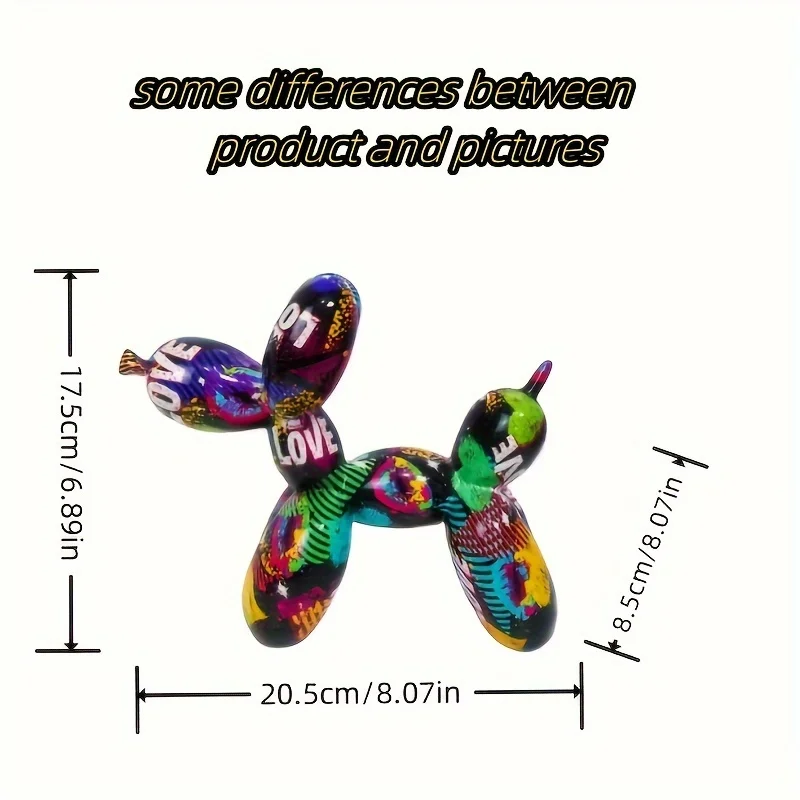Resin LOVE Balloon Dog Statue,Hip-Hop Art Decor, Alphabet Animal Theme, Indoor & Outdoor Ornament for Valentine'S & Mother'S Day
