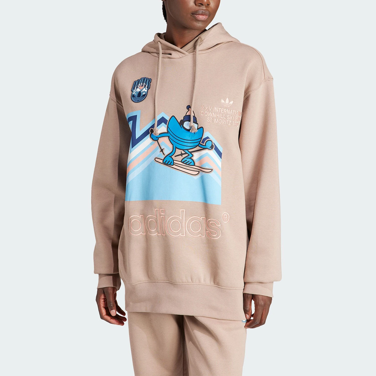 

Adidas genuine genuine Three Stripes Women's Printed Sport Hooded Sweatshirt IT1742