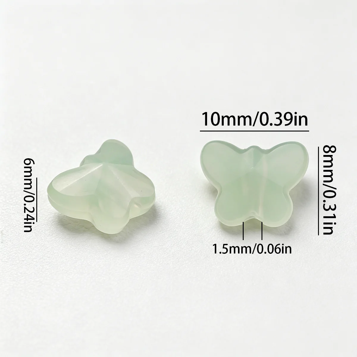 8x10mm 100-300Pcs Green Jelly Colors Little Butterfly Acrylic Loose Beads for Jewelry Making DIY Bracelets Necklace Accessories