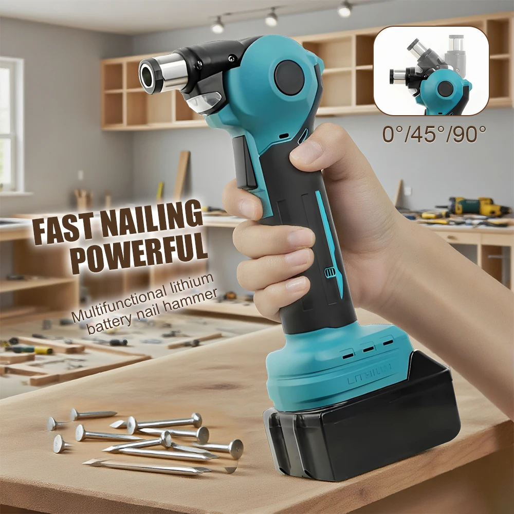 

Электрический молоток для забивания гвоздей, портативный, для деревообработки, с функцией отвертки, аккумуляторный, прямой гвоздезабиватель, электрический гвоздезабиватель