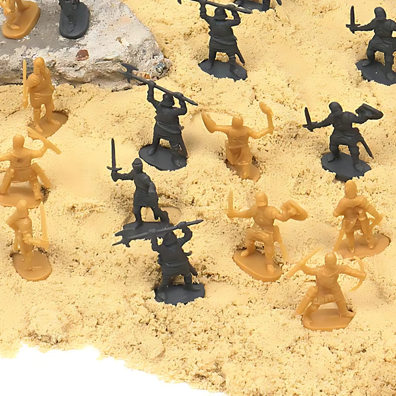 100 قطعة نموذج جنود القرون الوسطى 1:72 مقياس أزرق ذهبي رمادي أصفر وضعية متعددة مصغرة لتقوم بها بنفسك مشهد الحرب لعب الأدوار الدعائم ZYF #3