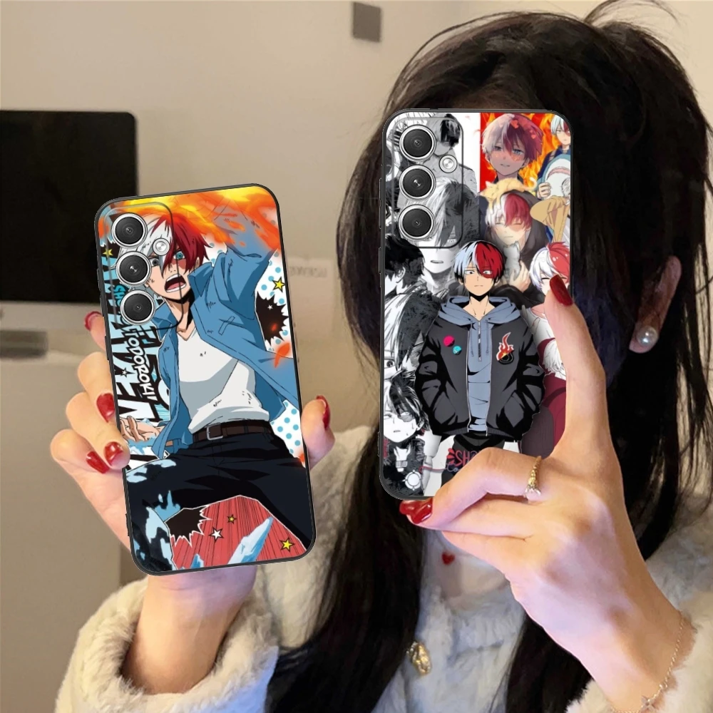 Hero Shoto Todoroki Mobile Phone Case for Samsung Galaxy S24 S23 S22 S21 S20 S10 S9 Plus FE Ultra Lite Black Phone Cover Shell