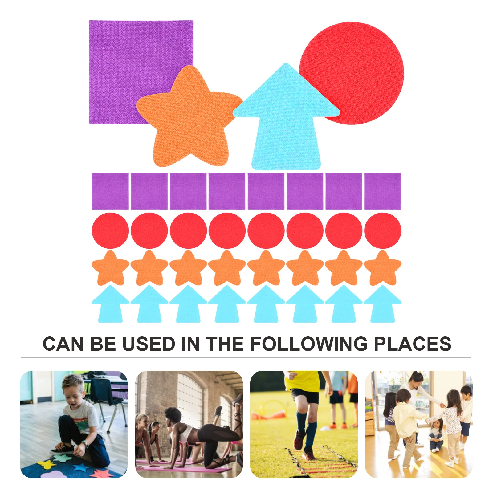 

40Pcs Star Shape Rug Markers Self Adhesive Color Recognition Stickers for Preschool Kindergarten Home School Activities