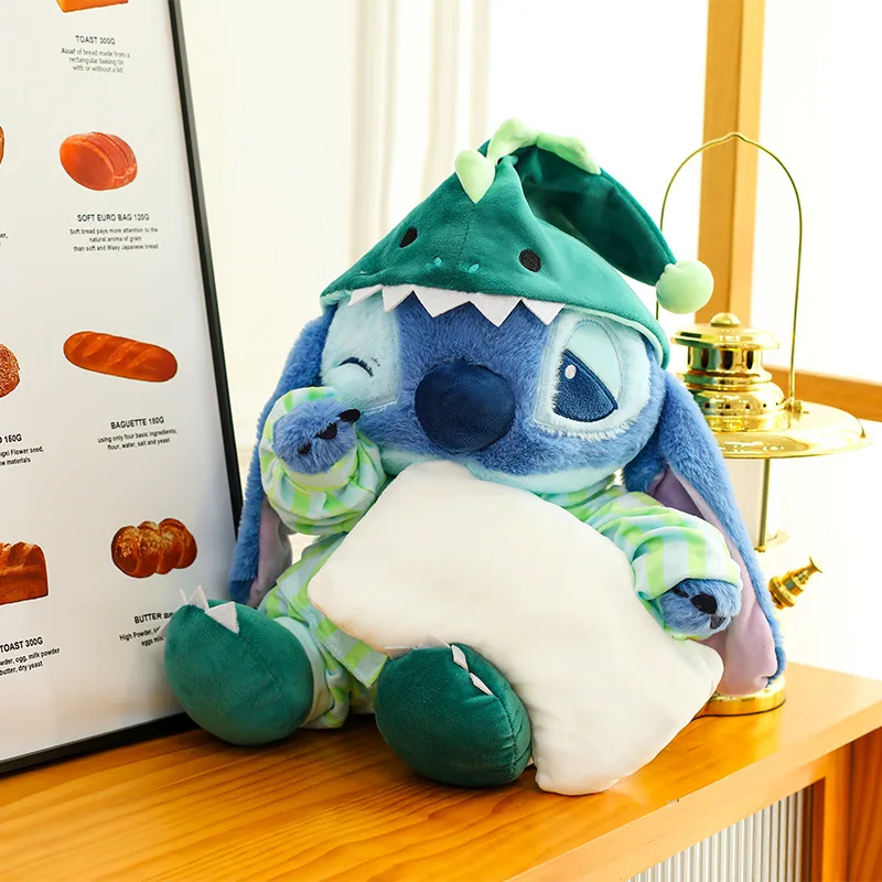 

Disney Stitch плюшевая игрушка 30 см спящий динозавр пижамный наряд кукла домашний декор подарок на день рождения, Рождество, Новый год