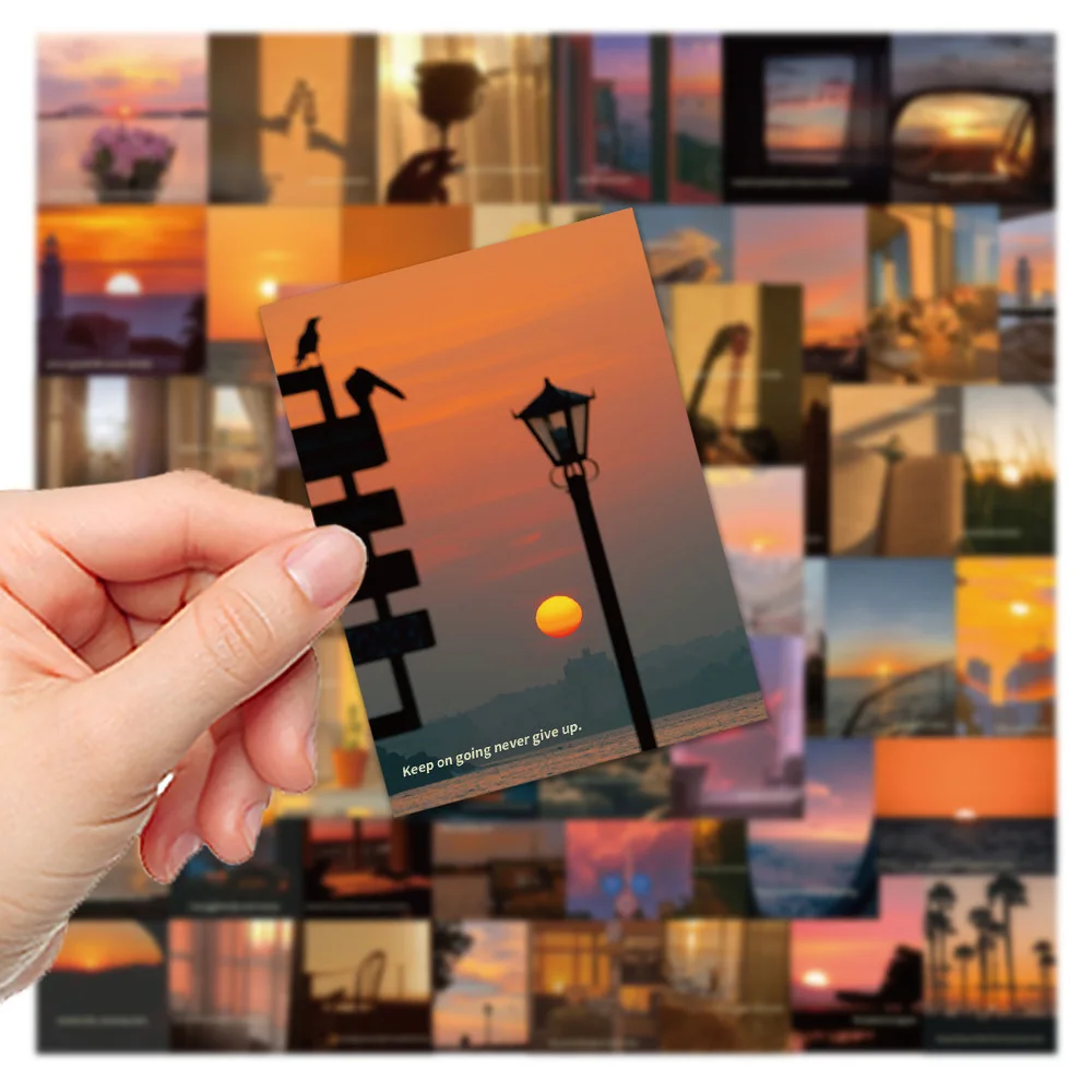 10/30/60PCS INS Style Coucher de Soleil Paysage Esthétique Autocollants Scrapbook Ordinateur Portable Bagages Guitare Téléphone Journal Autocollant Graffiti Jouet