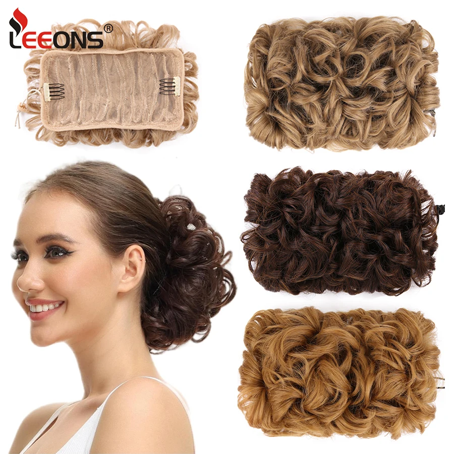 Extra Large Natural Curly Messy Bun Hair Piece Scrunchie Drawstring Bun Hair Piece Synthetic Hair Bun Hair Extensions For Women