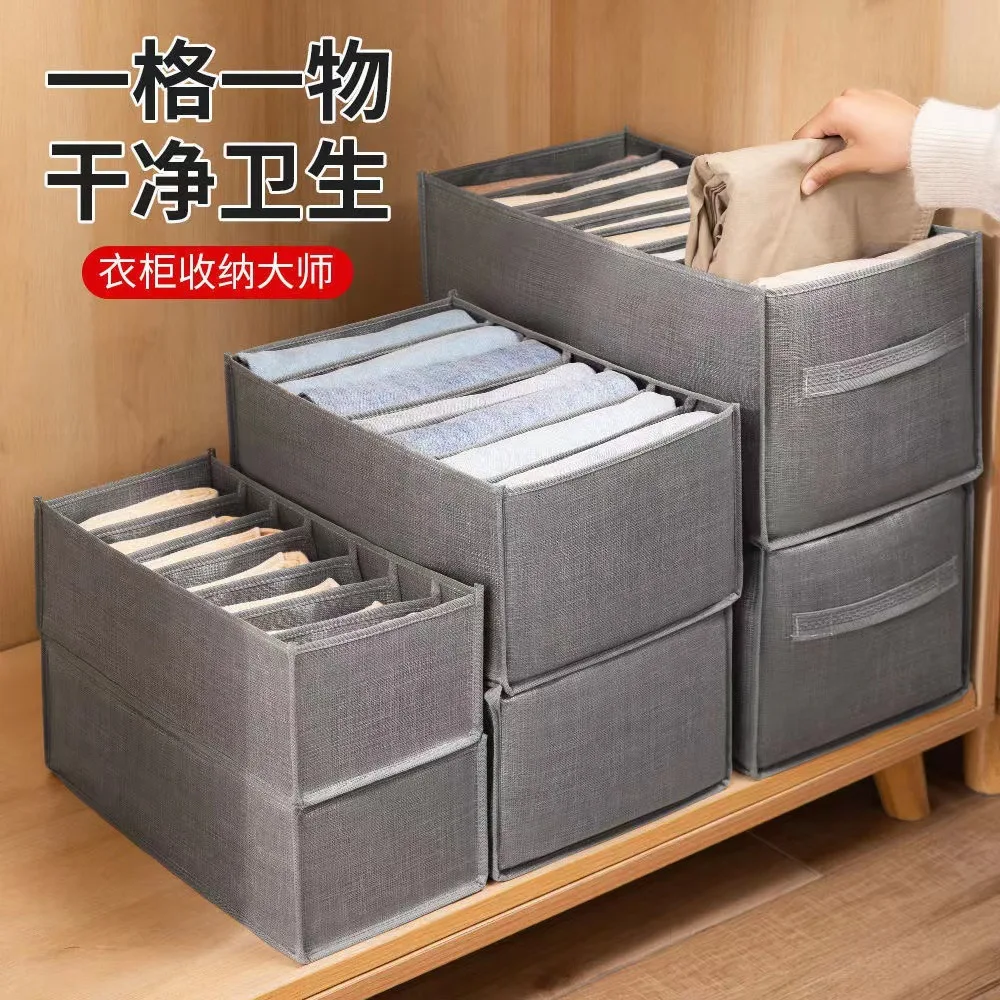 Clothes Jeans Storage Box Wardrobe Clothes Organizer Large Capacity Divider Organisation Organizer Underwear Bra Socks Boxes